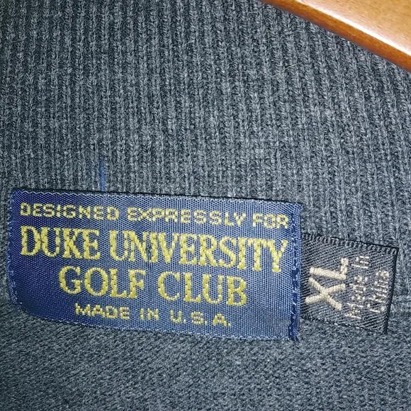Duke University Golf Club XL Mens Quarter Zip Dark Gray Sweater Vest - Picture 5 of 9
